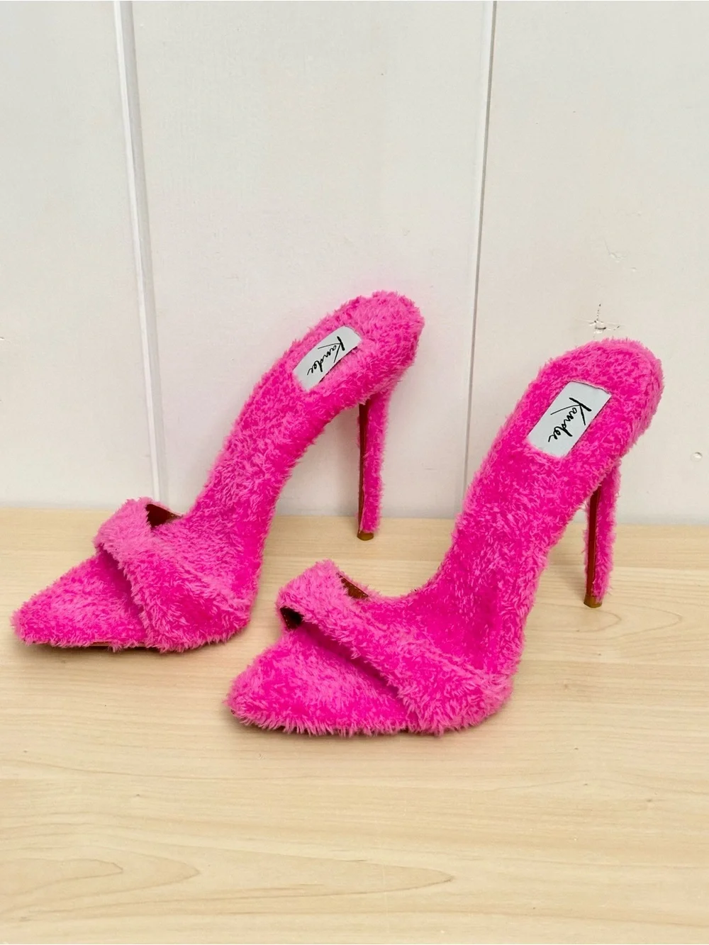 Kandee Legally Pink Towelling Mules Size 40